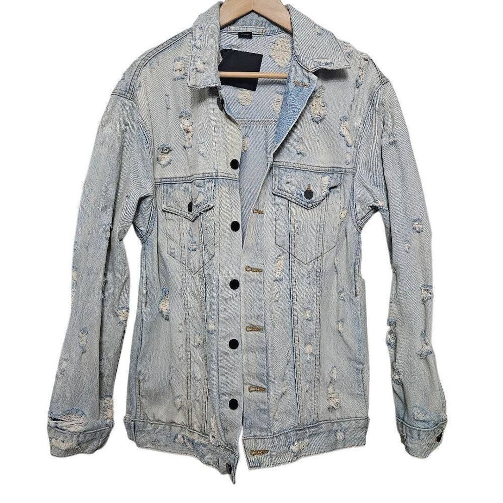 Denim×Alexander Wang Daze scratch oversized denim Jacket